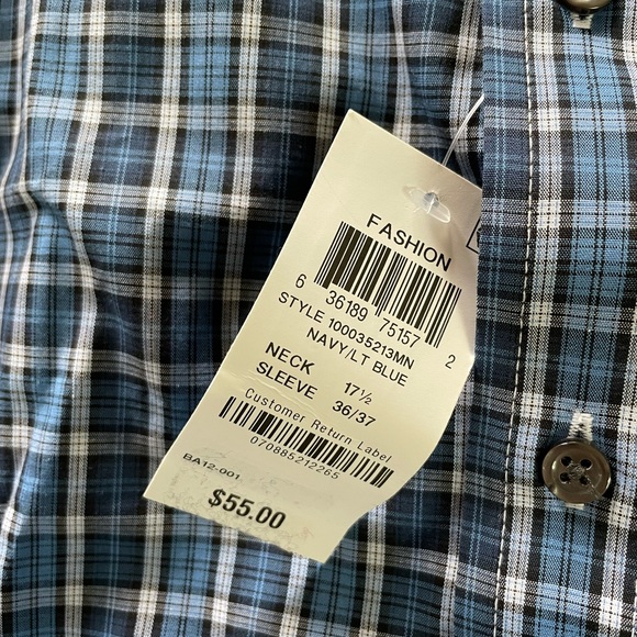 Club Room Mens Plaid Regular Fit Button-Down Shirt - Picture 7 of 7